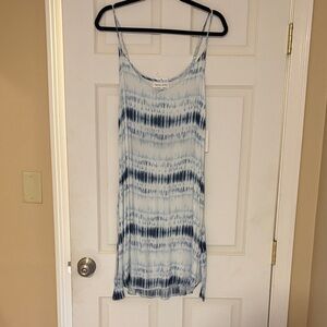 Bella Dahl Tie-Dye Dress in Blue and White